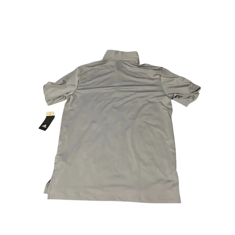 Adidas Men's Golf Polo Shirt Gray UPF 50 Size Medium New With Tags